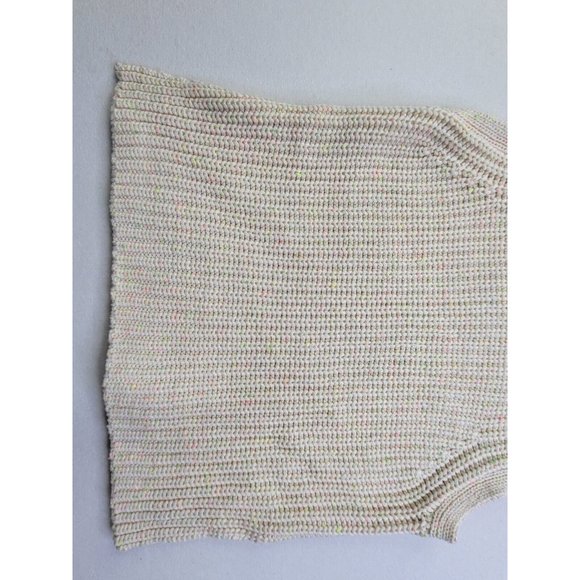 NEW Autumn Cashmere Girl's 12 Cream Neon Specs Sleeveless Knit Sweater Cropped - Picture 2 of 8